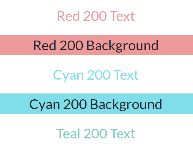 Text Sizes and Colors